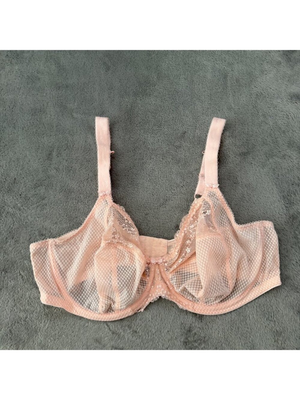 Elomi Charley Ballet Pink Plunge Underwire Lace Bra Womens 40G